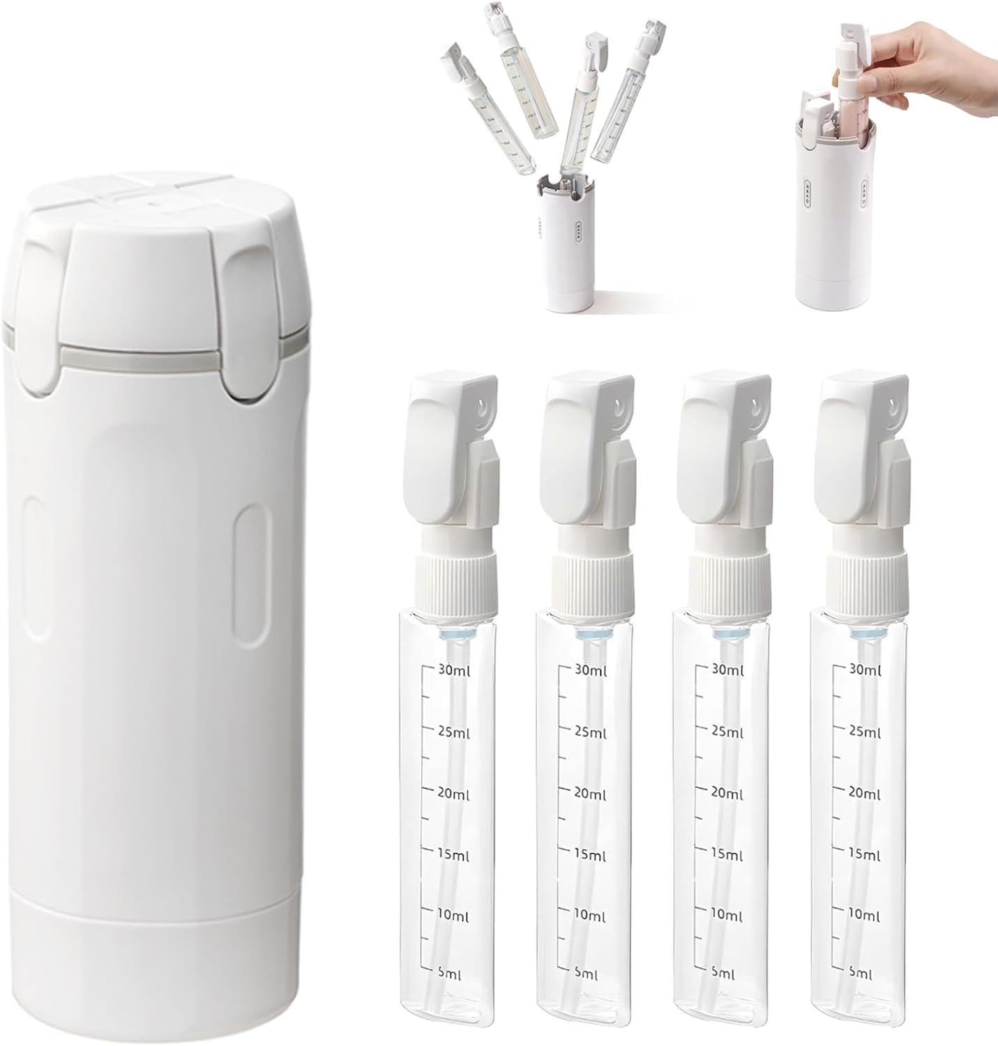 Bouteilles de voyage 4 en 1 anti-fuite flacons à pompe compressible crème