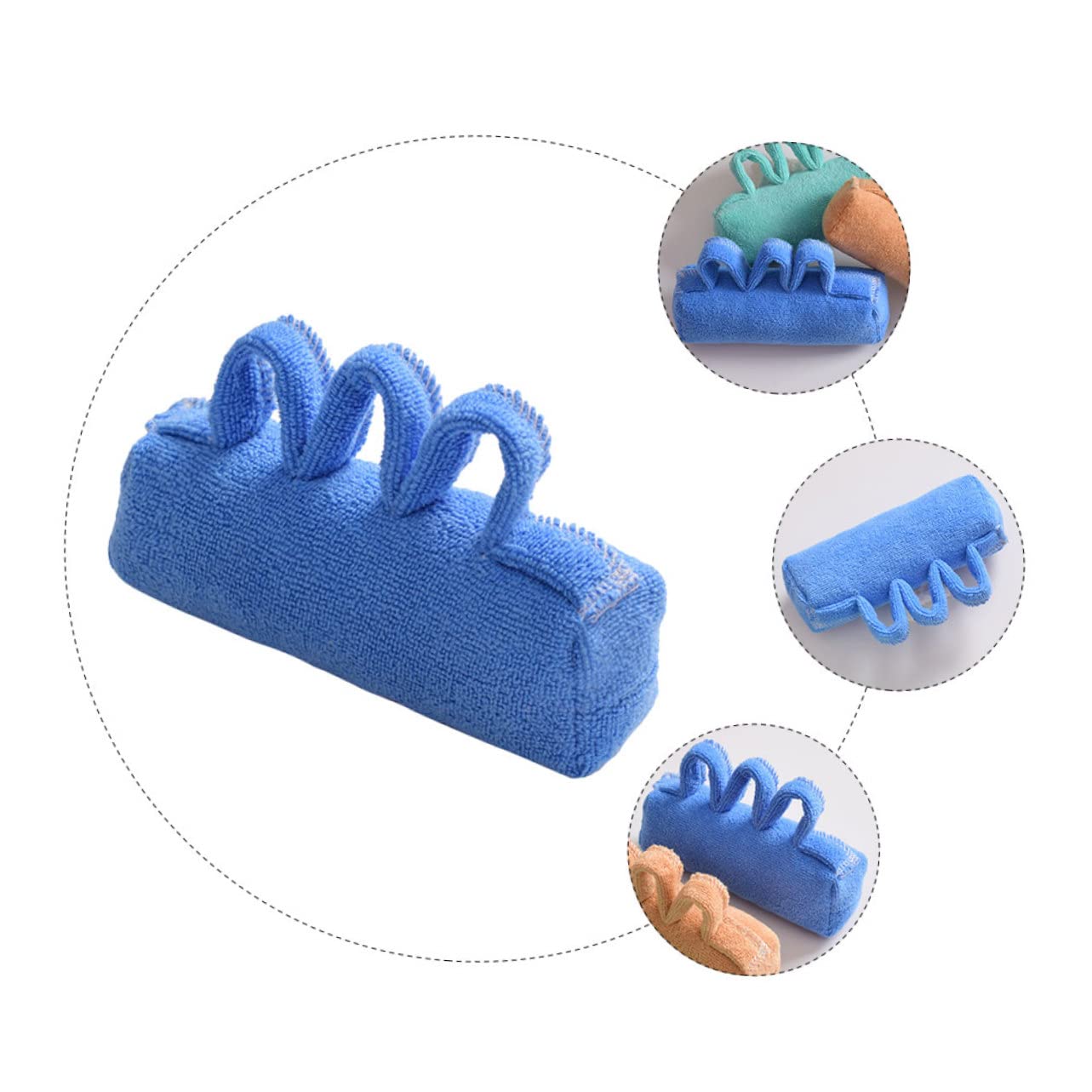 Separador de Dedos Ergonómico Azul para Personas Mayores, Cojín Terapéutico de Tejido Fácil de Limpiar y Desmontable para Rehabilitación de Manos y Prevención de Llagas