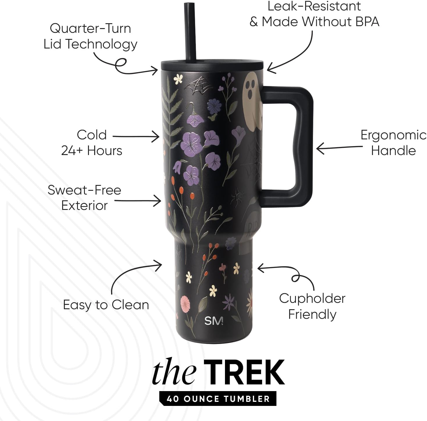 Simple Modern Halloween Tumbler with Handle | 40oz | Halloween