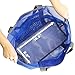 Dejaroo - Sand Free Mesh Bag - Strong Lightweight Tote For Beach & Vacation Essentials. Tons of Storage with 8 Pockets, Foldable, 17x9x15 inches, Dark Blue with Grey Straps