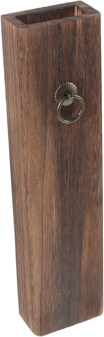 ORFOFE Wooden Wall Vase Pendant 12.8 Inch Rustic Wood Vase Wall Decor Hanging Planter for Living Room Office Home Decoration