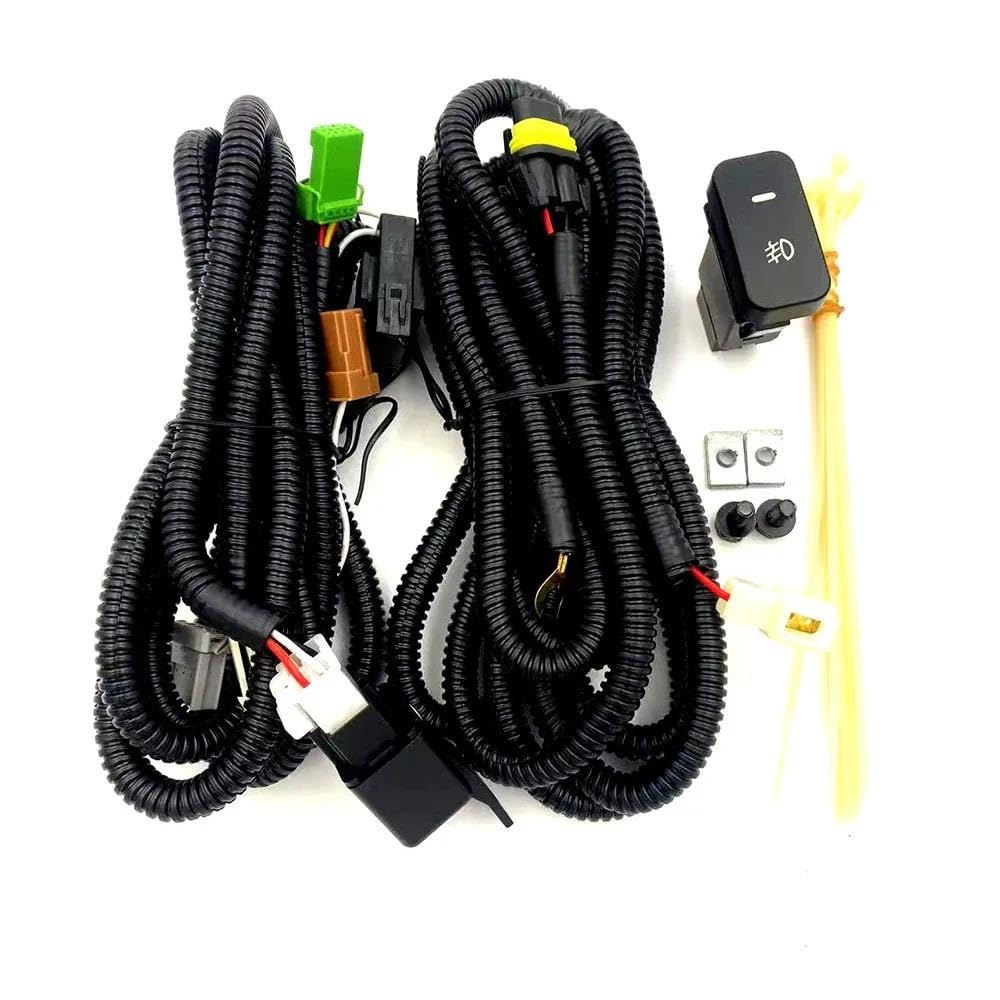 LED Antibrouillard Voiture Lot 2 phares antibrouillard transparents avec interrupteur et faisceau pour Civic Coupé/Berline portes/4 portes (2004-2005) Feux Diurne Auto