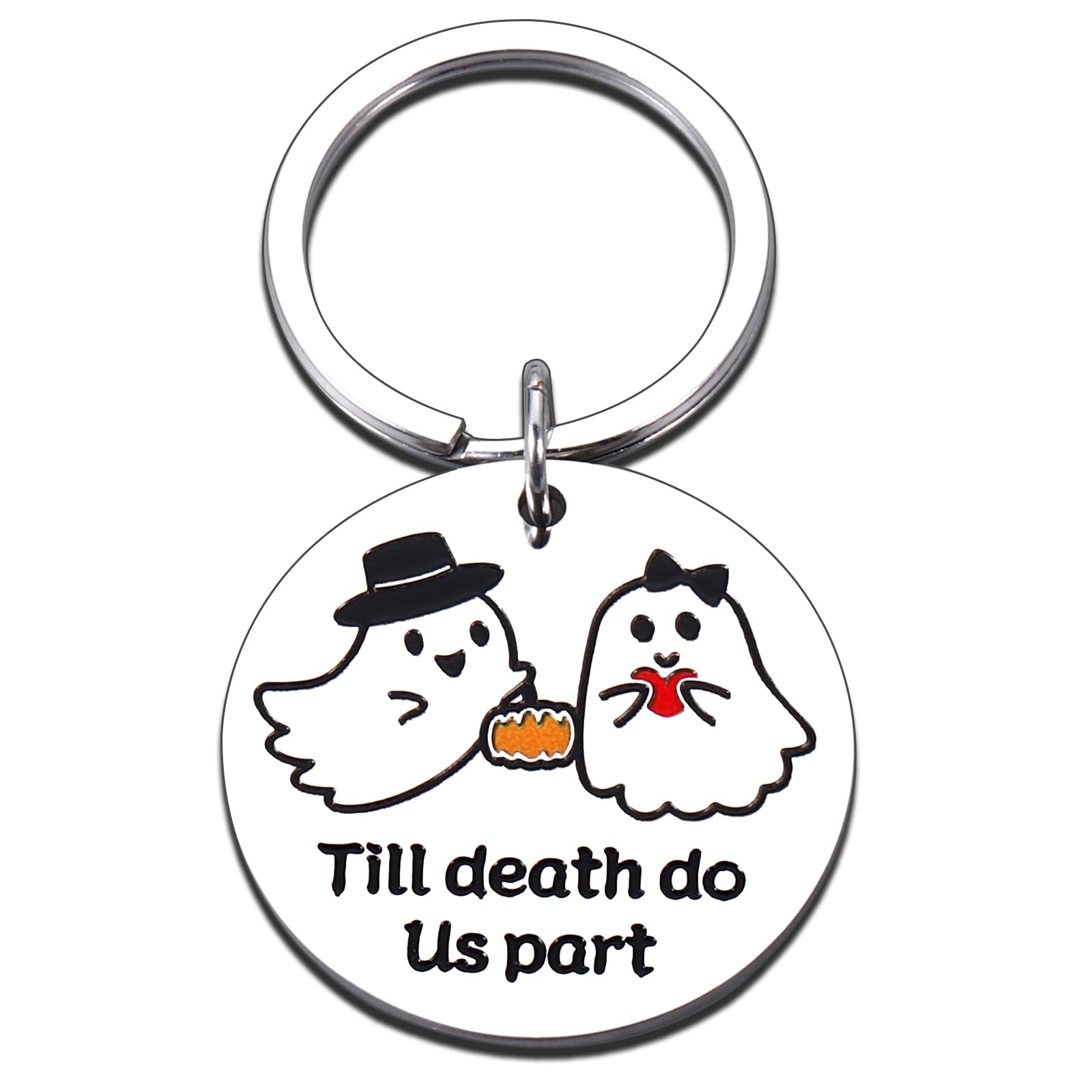 ZZP Boo Basket for Husband, Ghost Keychain, Halloween Basket Stuffers for Adults, Cute Halloween Decorations for Women Men, Spooky Gifts for Women