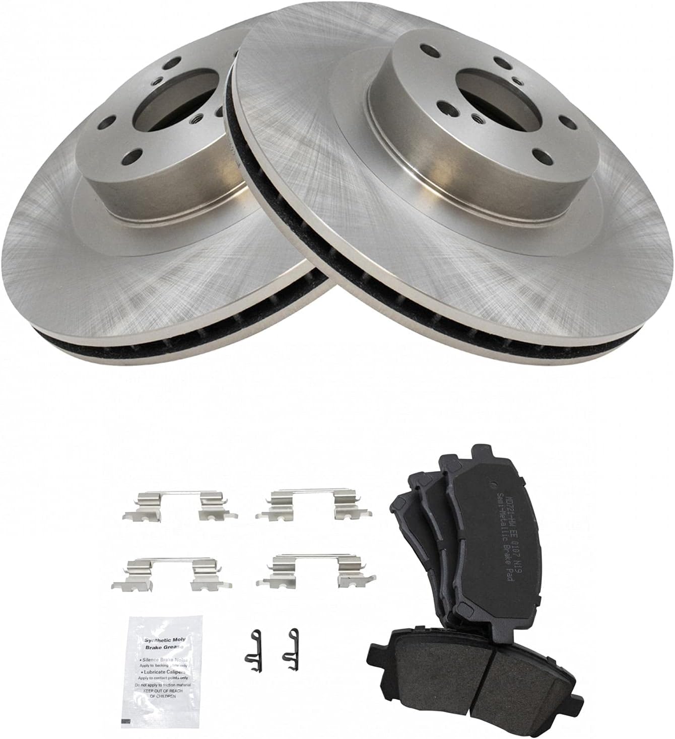 TRQ Front Brake Pad & Rotor Kit Brake Pads Brake Rotor Semi-Metallic Compatible with 2002-2003 Subaru Impreza 2001-2002 Legacy 2001 Outback
