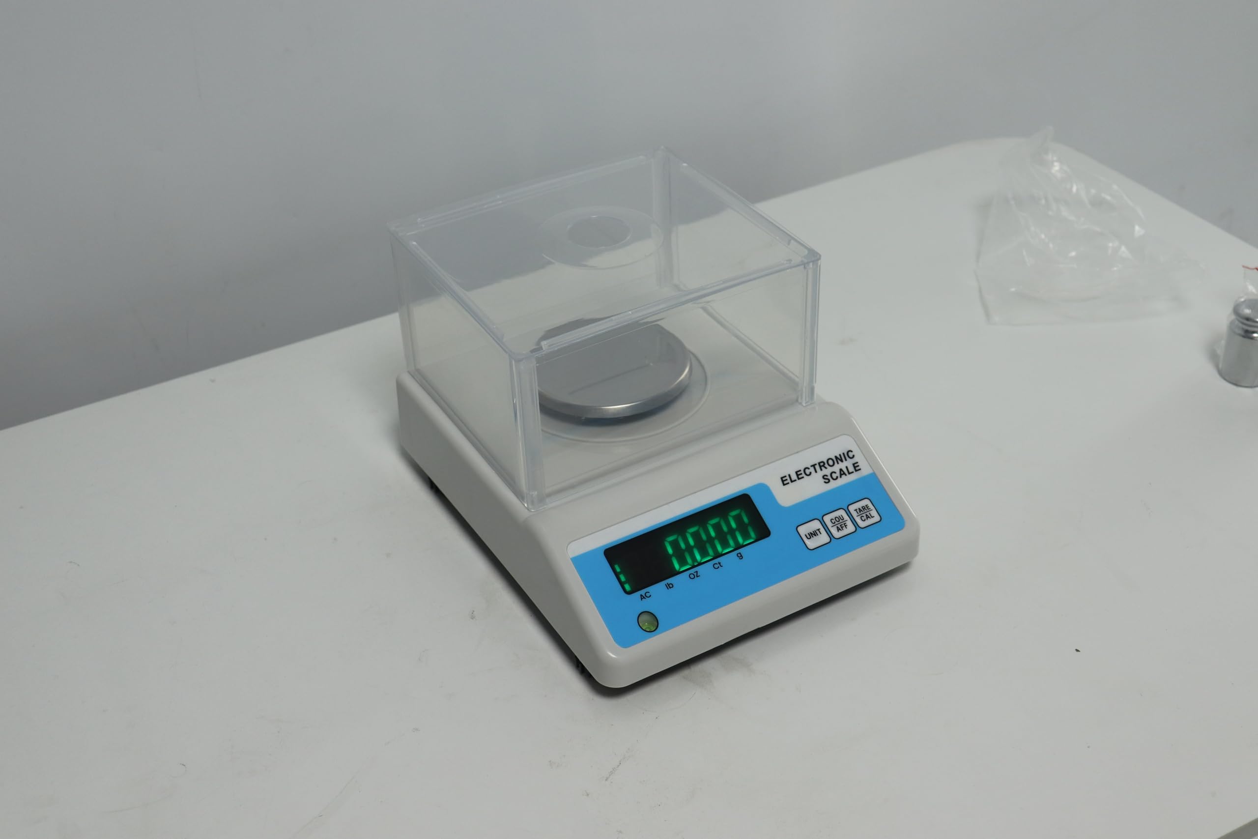 Laboranalytische Waage, 500 g x 0,001 g, 001 g, hochpräzise Digitalwaage mit Windschutzscheibe, Schmuckwaage für Goldpulver, Labor, Küche, Schule, 5 Einheiten LCD-Display