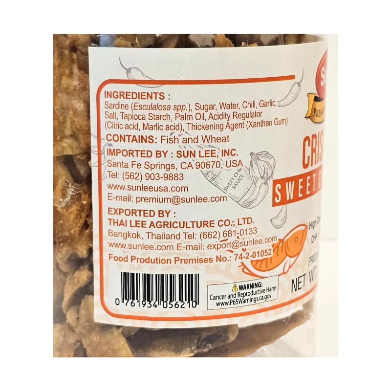 Sunlee Crispy Fish Snacks Sweet Chili Sauce Flavor, 4.2 oz Bottles (Pack of 2)