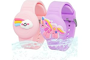 AirTag Holder Watch Band for Kids, Rainbow Unicorn Strap