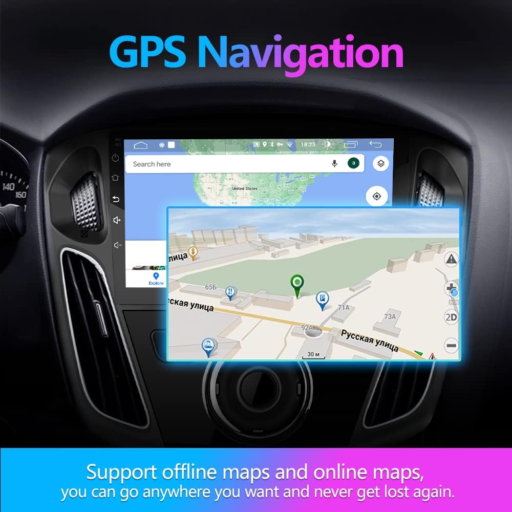 android 10 car stereo radio compatible for ford focus 2012 2017 9 inch gps navigation built in wireless carplay wired android auto dsp bluetooth wifi
