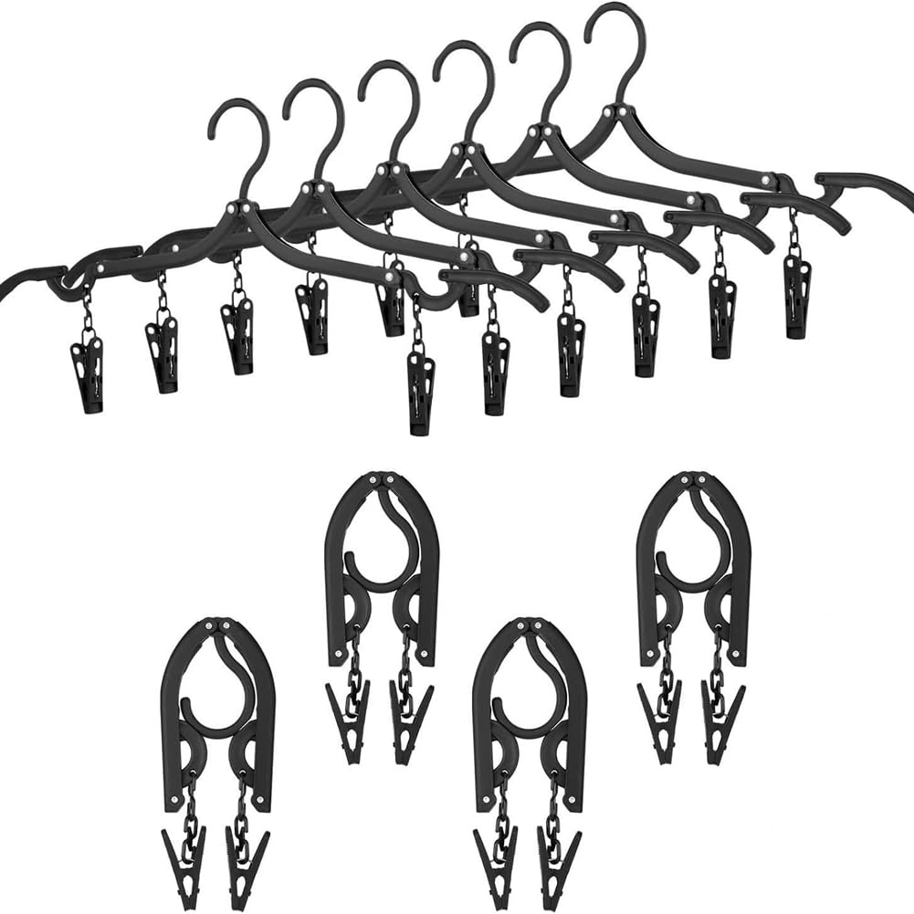 CTRLZS Folding Travel Hanger Foldable Clothes Hanger with Clip Portable Travel Clothes Rack