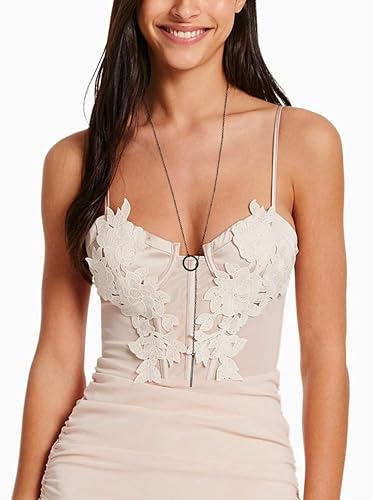 Miniatura 8 de FOCALOOK Collares largos para mujer, chapados en oro de 14 quilates, delicado colgante de barra de gota en forma de Y, juego de aretes de 28 pulgadas