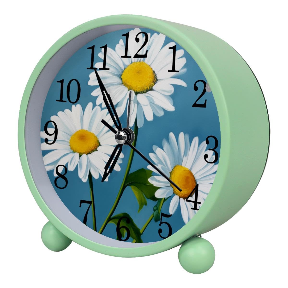 Luoweisi Alarm Clock Daisy, Silent Non-Ticking with Night Light