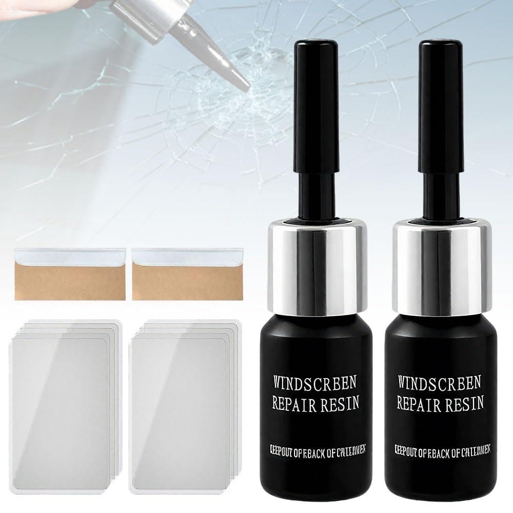 Cracks Gone Glass Repair Kit, Windshield Repair Kit for Chips and Cracks, Glass Repair Fluid Nano Fluid Filler for Star Shaped Crack and Repairing
