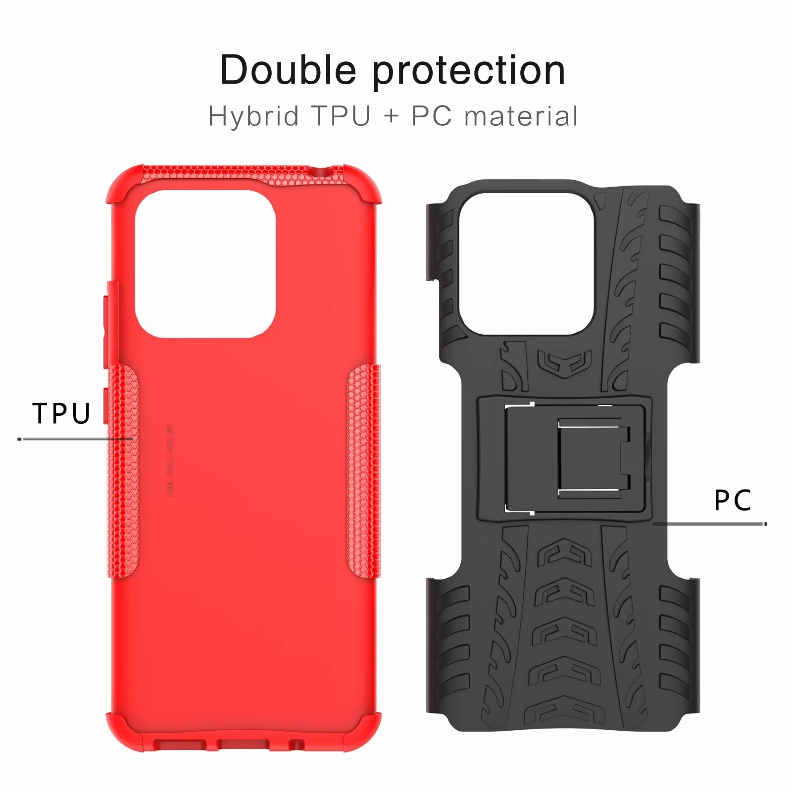 MUMOYAN Case for Xiaomi Redmi 10C, Hybrid 2 in 1 TPU + PC Rotating