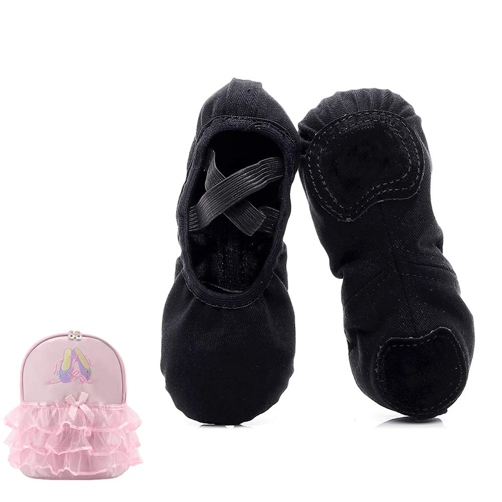 MNSSRN-MM Calzado con Suela elástica Suave de Baile, de Encaje Libre Calzado cómodo características Antideslizantes de Gimnasia de los niños Zapatillas de Ballet Zapatos de Baile,Negro,39