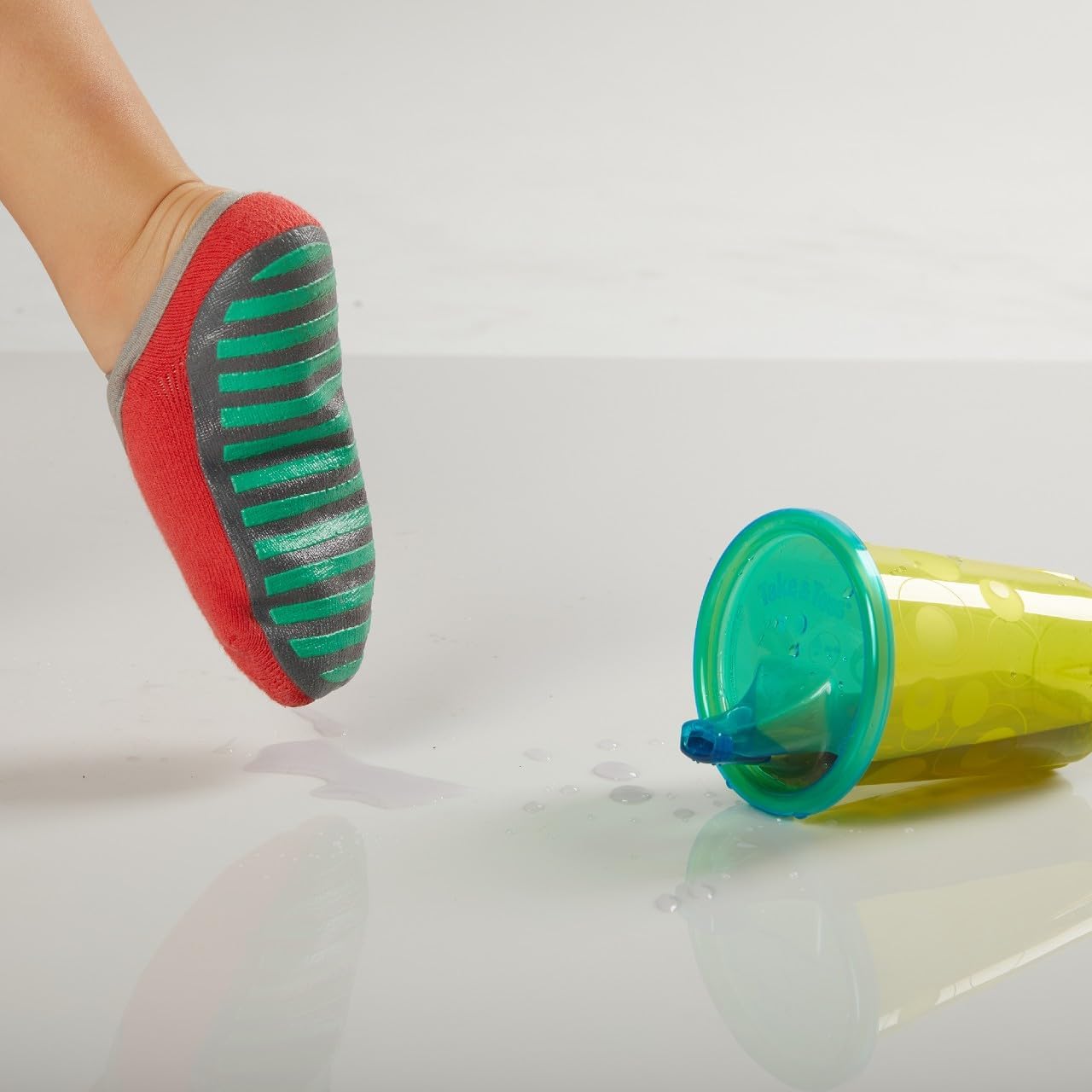 BabyShocks Full-Sole Grip Baby & Toddler Socks That Don’t Come Off – More Traction on Hardwood & Tile (4-Pack Value Set)