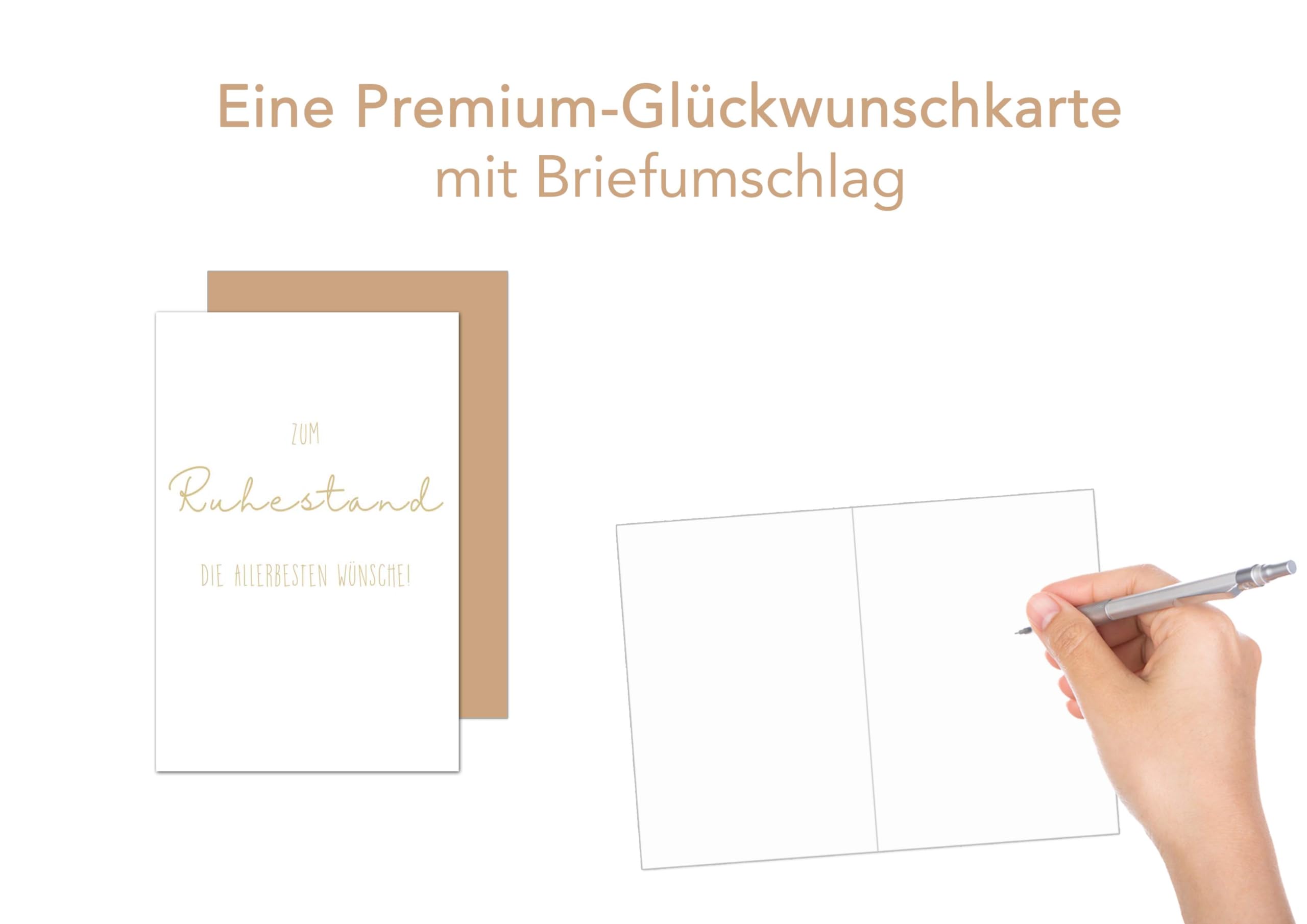 Edition Seidel Biglietto di auguri per la pensione con busta, biglietto di auguri con scritta Billet Pension Abschied Rente Ruhe Mann Frau (R138 SW024
