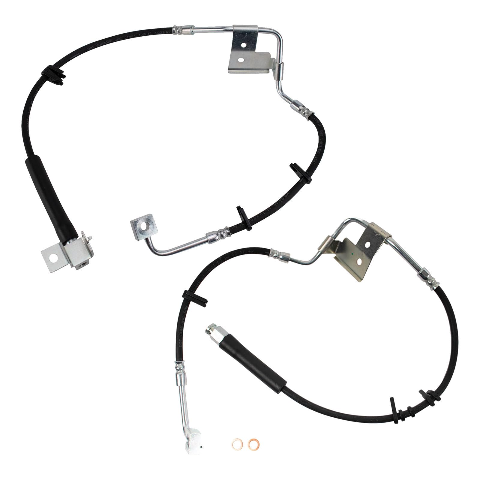 TRQ Front Driver and Passenger Side Brake Hose Set