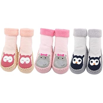 Natuce Chaussettes Antiderapantes Bebe Garcon Fille Bambin Plancher Chaussettes De Dessin Anime Automne Hiver Chaudes Pantoufle Chaussons Chaussette Enfant Avec Semelle En Cuir Souple Bebe Fille 0 24m Bebe Iplanmovilidad Com