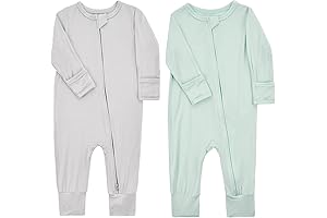 Baby Footless Pajamas with Zipper and Mitten