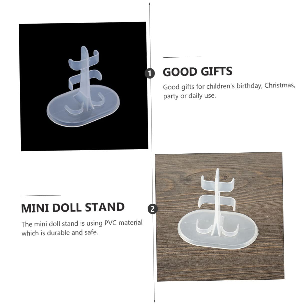 Toddmomy 1Set Doll Stands Display Transparent Brackets for Stands and Safe Doll Supports and Showcases