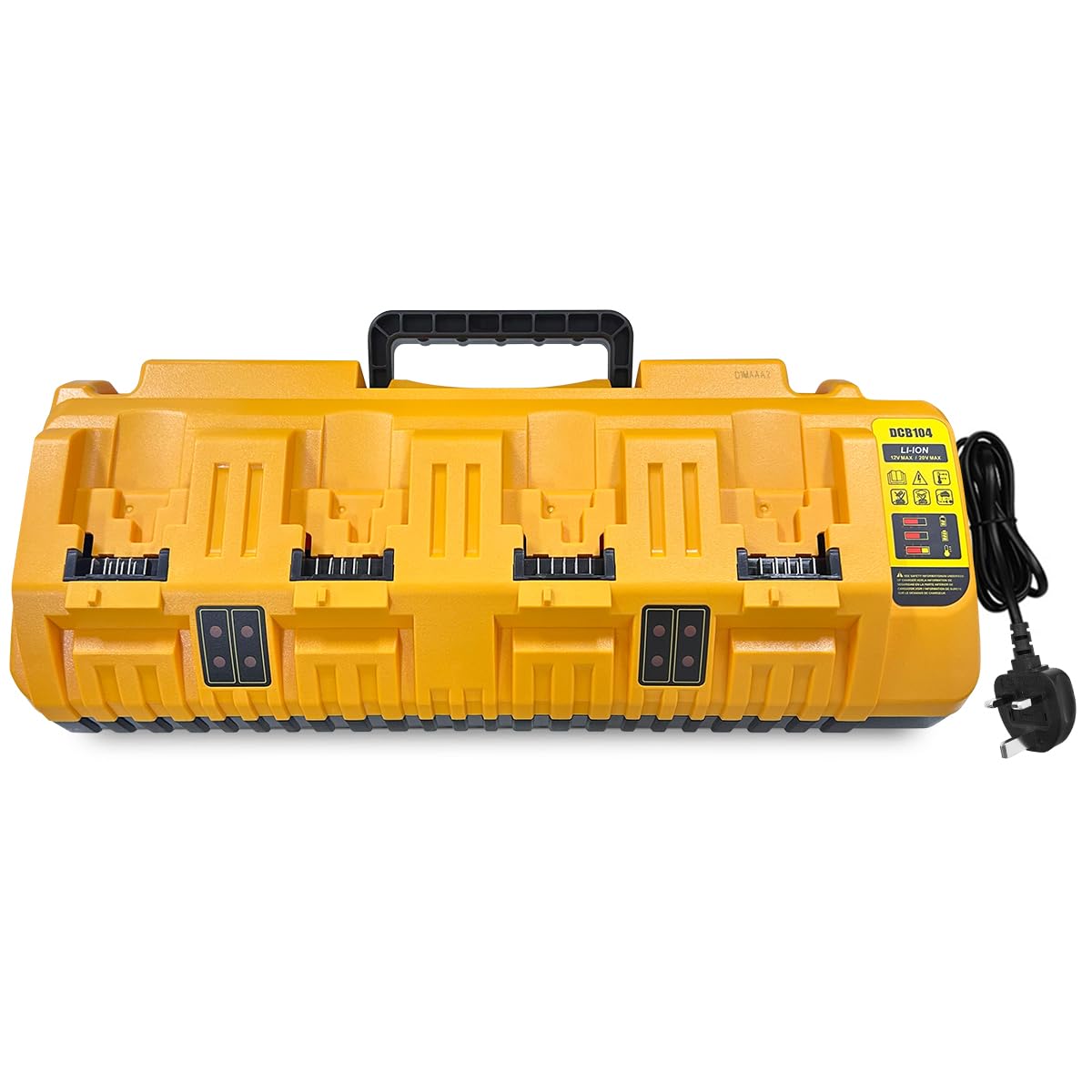 4 Ports Battery Charger Compatible with Dewalt Battery, Battery Charger Replacement for Dewalt DCB Series Battery, 3.0A 12V 18V 20V MAX Li-ion Charger with double 2.1A USB Ports