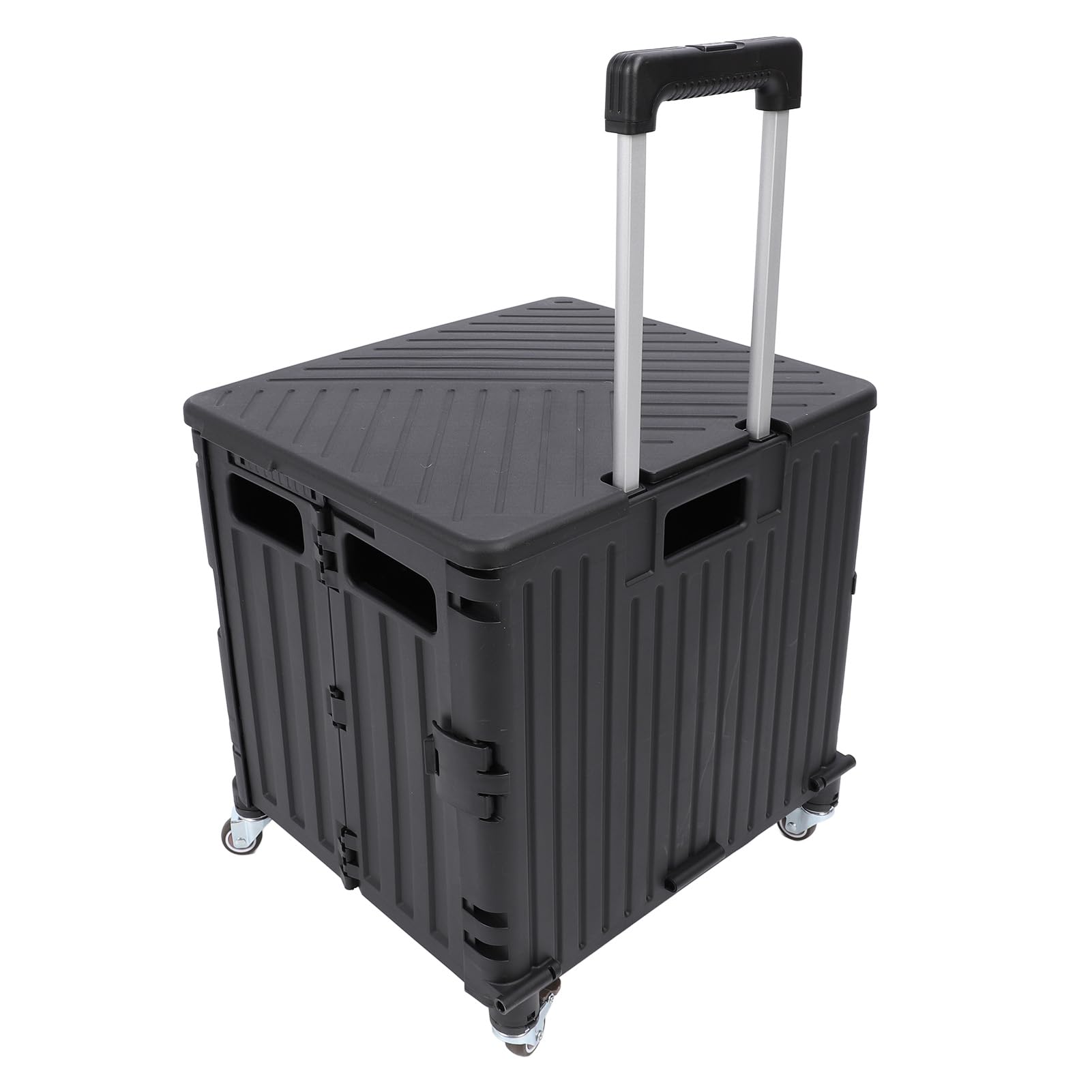 SUNGOOYUE Carrello Multiuso Pieghevole con Maniglia Telescopica, Cassa in PP con Ruote per Salire le Scale, Carrello Pieghevole 15,75 X 14,17 X 39,37 Pollici per l'ufficio degli Insegnanti della