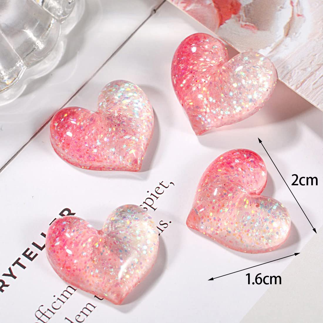 271☆ ハンドメイド ピアス 樹脂 ハート 小粒 6色 セット 推しカラー