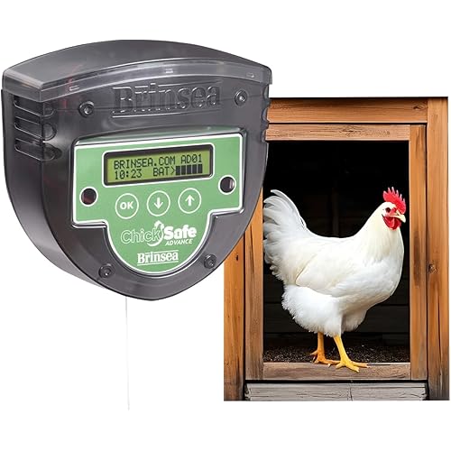 Brinsea ChickSafe Advance Automatic Chicken Coop Door Opener for Vertical Sliding or Hinged Hen House Doors with Programmable Timer, Digital Display, 8 lb. Lift Capacity