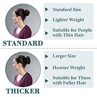 Vista 3 de Extensión de moño de pelo desordenado, banda de goma elástica, accesorios para el cabello de moño, pieza para mujeres y niñas, color gris plateado