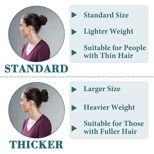 Miniatura 3 de Extensión de moño de pelo desordenado, banda de goma elástica, accesorios para el cabello de moño, pieza para mujeres y niñas, color gris plateado