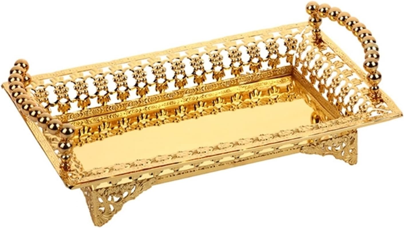 Breakfast Trays Serving Tray Tableware Decorative Dish Plate for Dessert Cake Snacks Bread Candies Wedding Home Decor(Silver)