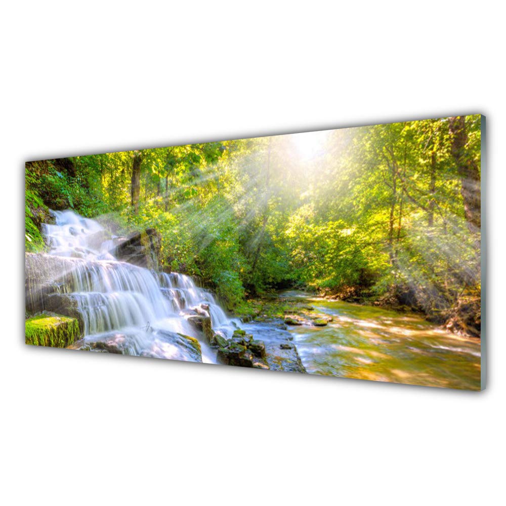 Crédence Cuisine En Verre 125x50 Cm - Paysage Forêt Et Chute D'eau - Style Moderne