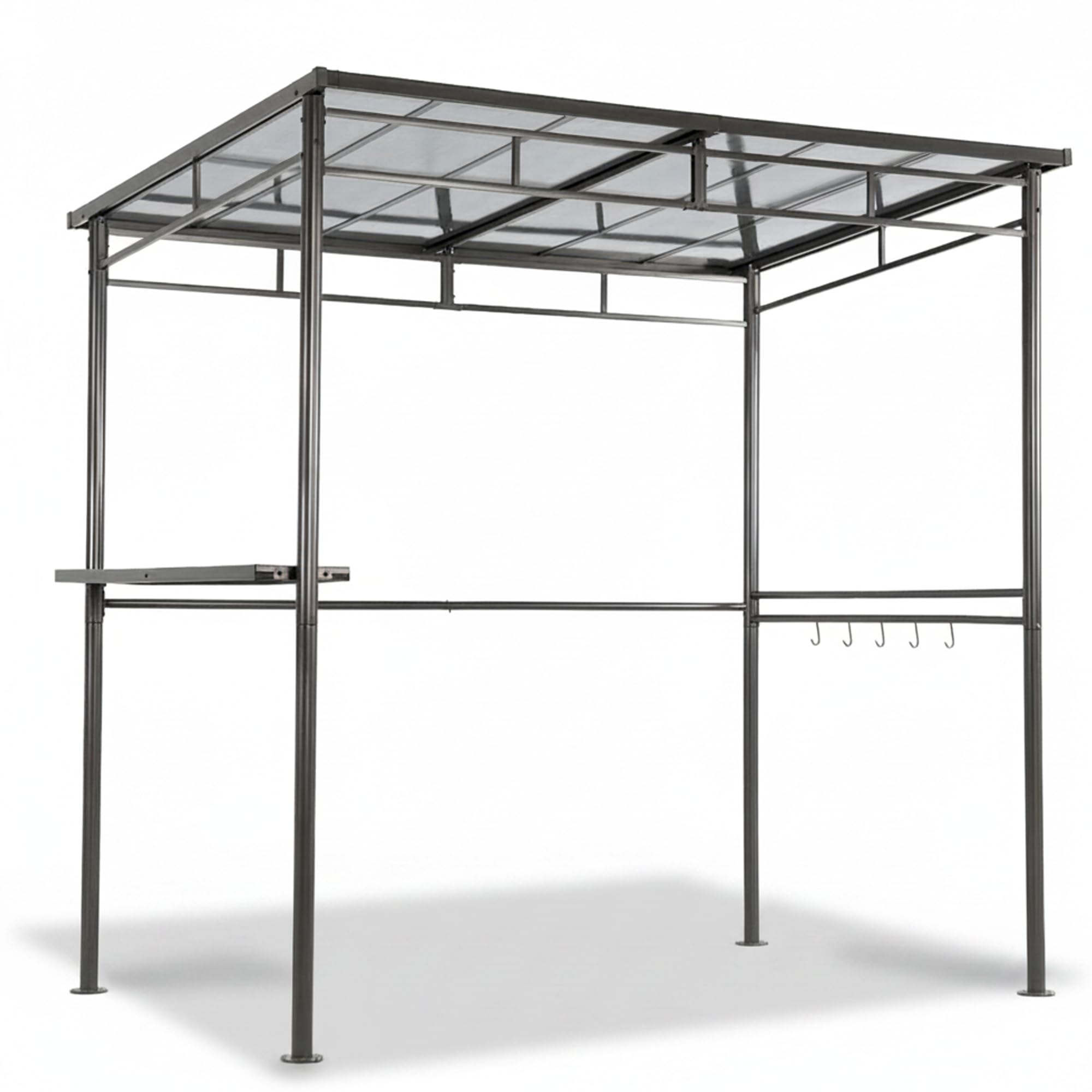 Grillpavillon Gasgrill Unterstand | Terrassendach BBQ-Grillecke 1,5 x 2,2 m | Grillstation Wetterschutz anthrazit