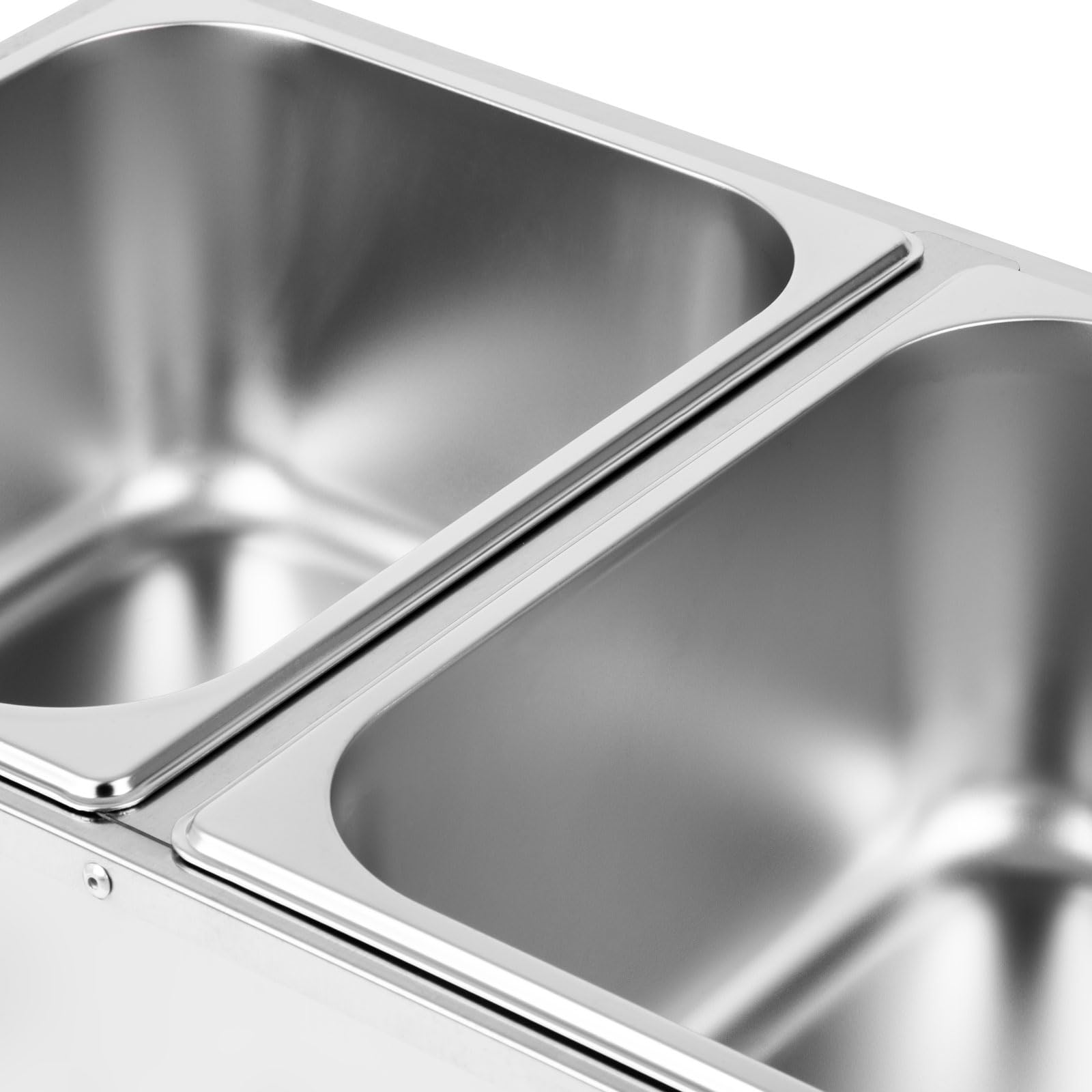 VERTES Speisenwärmer Buffetwärmer Wärmebehälter Für Speisen Elektrisch 1500W aus Edelstahl (Inkl 2X 1/2 GN Behälter mit Deckel für 2X 10L, Ablasshahn, Bain Marie Wasserbad, Temperatur 0-85°C)