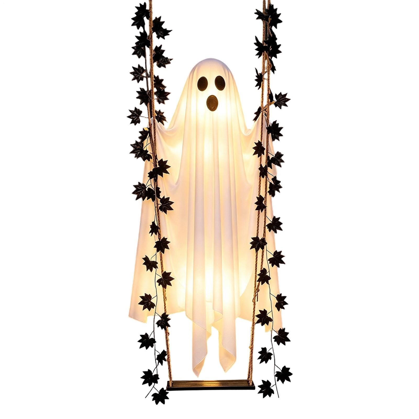 Swinging Ghost Outdoor Decor 120cm – Creepy Adorable Figurine Crafts Prank
