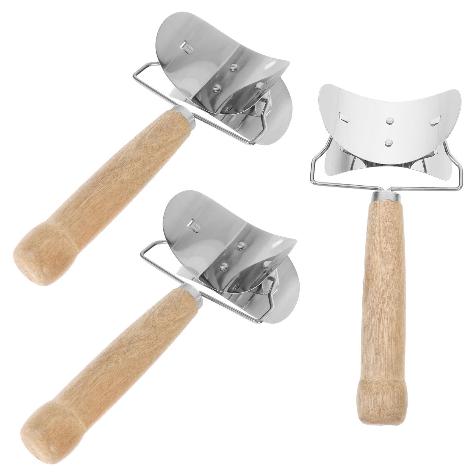 HOLIDYOYO 3pcs Stainless Steel Dumpling Wrapper Skin Cutter with Wooden Handle Kitchen Dumpling Making Tool for Home and Restaurant Use Convenient and Lightweight Design