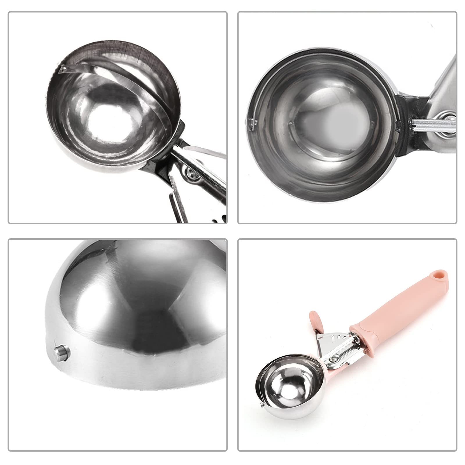 Paletta Per Gelato In Acciaio Inox 304 - Con Grilletto, 4cm Diametro, Per Porzionare Biscotti E Frutta - Foto 6