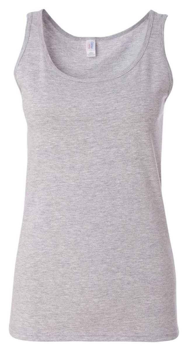 Gildan Soft Style Tank Top, Ringspun Cotton, Wide Straps, Sport Grey, XL