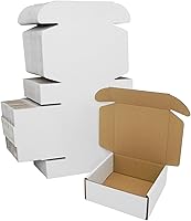 Vista 16 de Paquete de 50 cajas de envío de 7x6x2 pulgadas, caja de cartón blanco corrugado, cajas de correo planas para literatura para embalaje de pequeñas