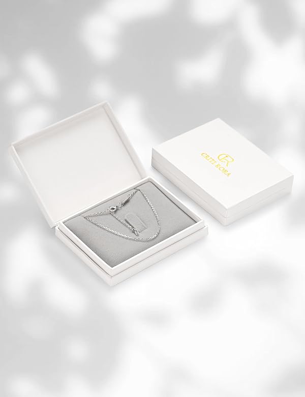CRITI RORA Sterling Silver Lab Grown Diamond Necklace for Women,18" Adjustable Silver Chain,Perfect Valentine's,Mother's Day,Birthday Gift (Silver Chain, White) by CRITI RORA - Used condition - Image 5