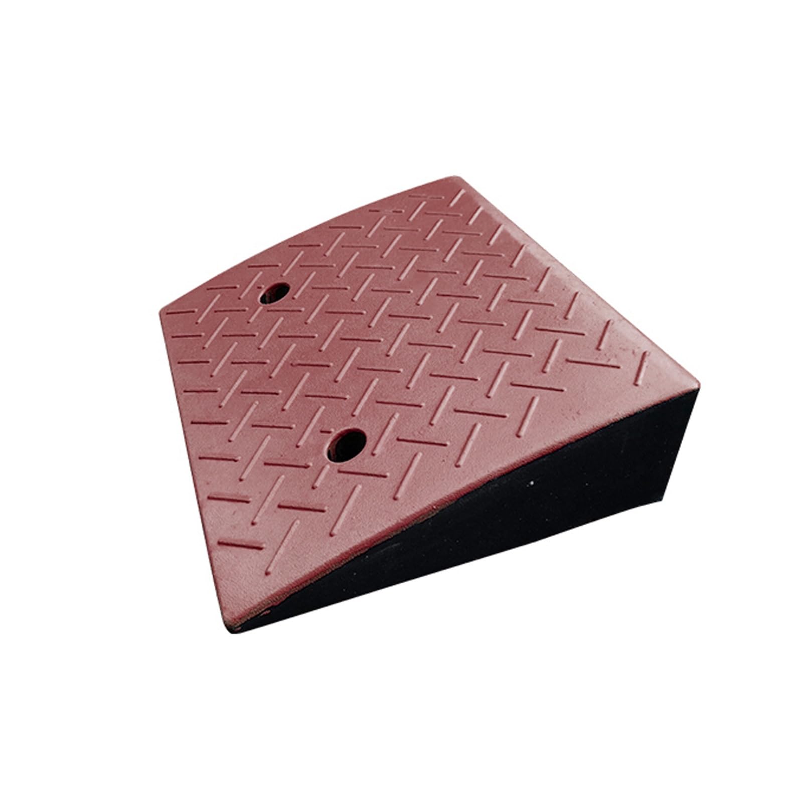 Wheelchair Ramps,5.5inch High Red Rubber Curb Ramp, Anti-Slip Threshold Slope Ramp for Bikes/Motorcycles/Scooter/Wheelchair Mobility