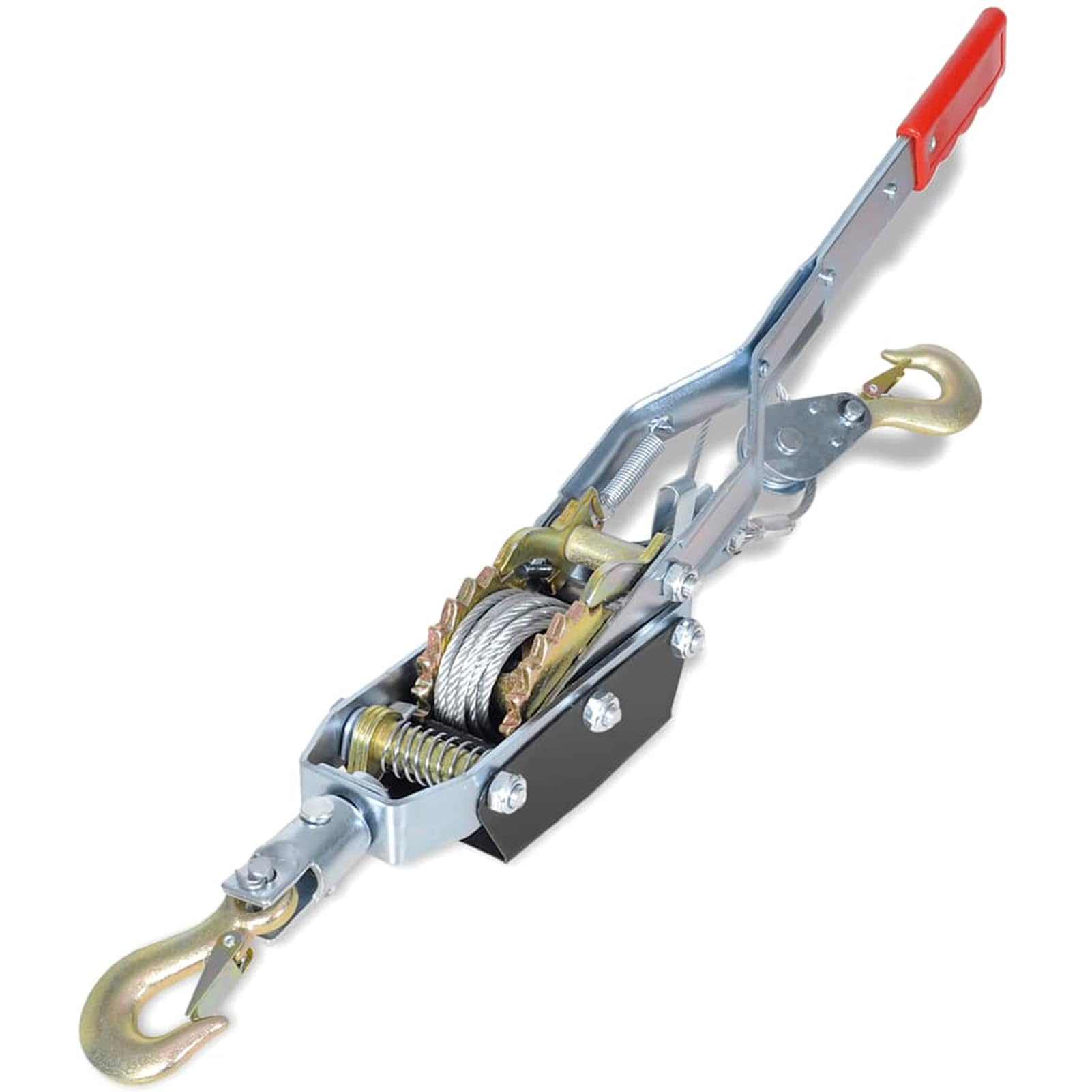 Gecheer Tiracavi Manuale, argano da Traino 1815 kg con Doppia trazione, Cavo Acciaio 5mm 3 Metri, Telaio Ferro, per Veicoli off-Road, Agricoltura, emergenze stradali