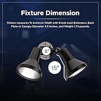 Vista 4 de Dos luces de inundación negras para exteriores, luces de inundación para exteriores, lámpara de inundación de aluminio fundido resistente, duradero