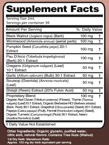 Clean Nutraceuticals Para Defend Black Walnut Liquid Drops With Sweet Wormwood, Soursop, Garlic, Pumpkin Seed, Pau D'Arco, Oregano thumb #8