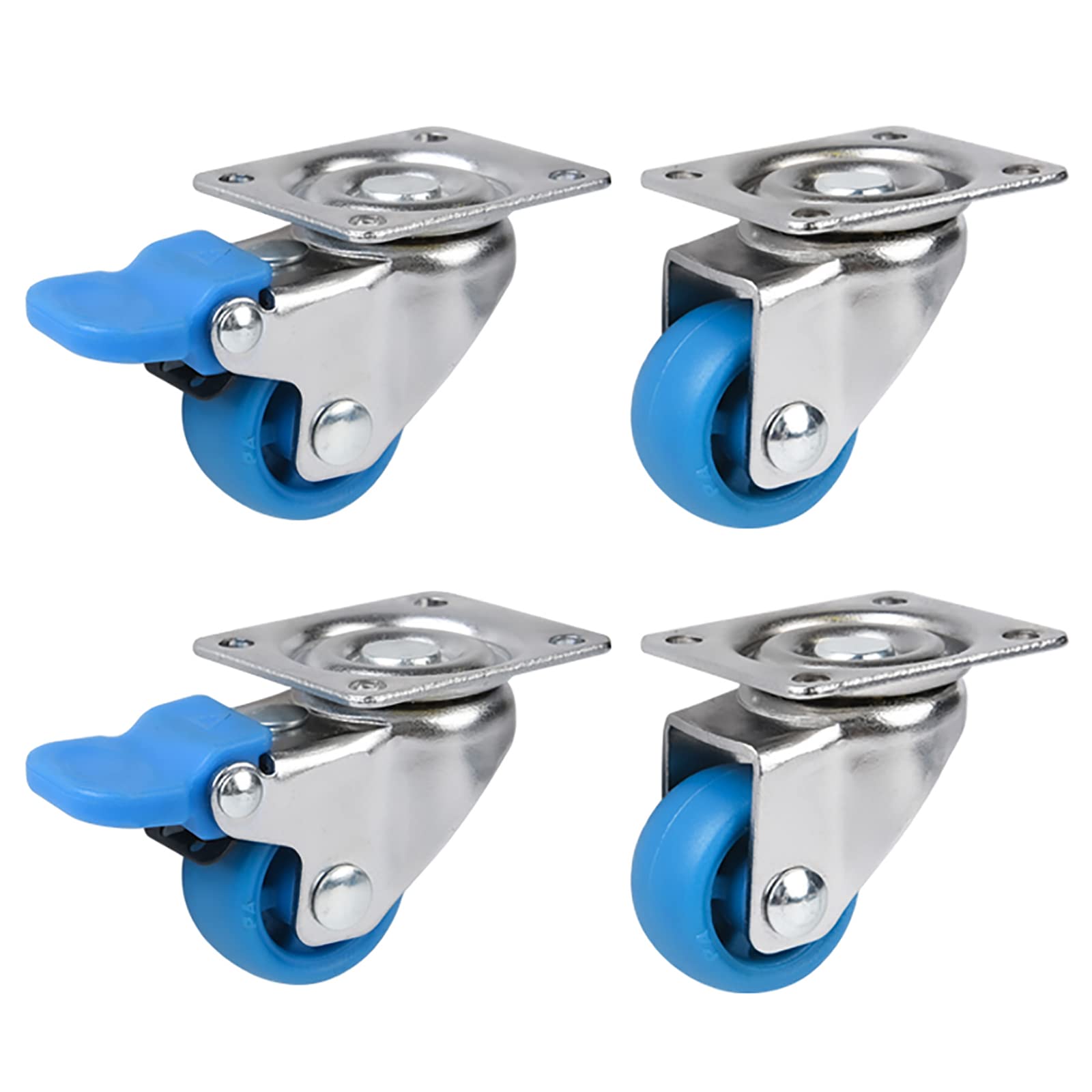 Roulettes pivotantes 25mm charge 15kg hauteur 37.5mm en nylon