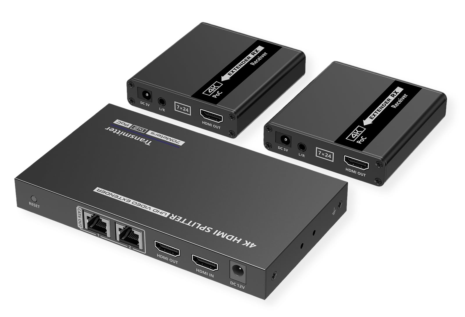 VALUEHDMI Splitter 3 Gang with Extension (2X) over TP up to 40 m