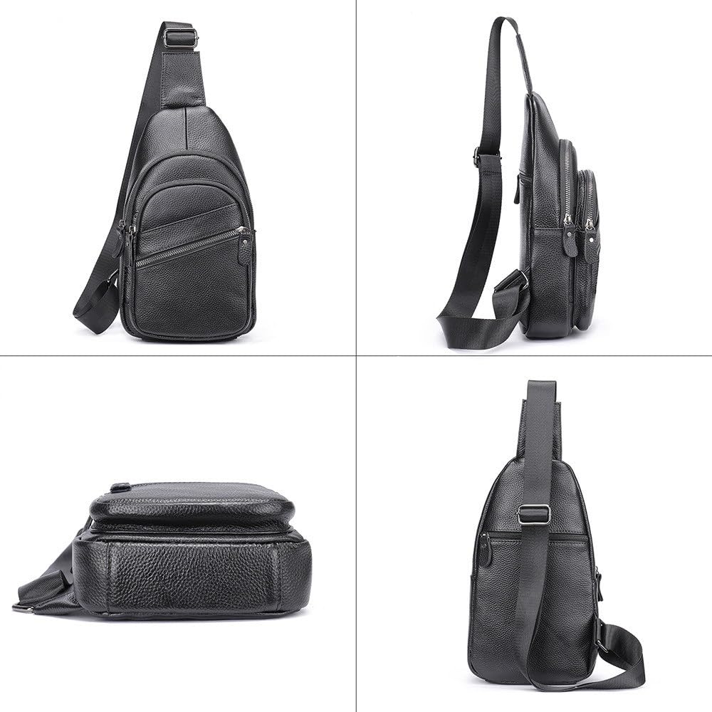 Torba na ramię, torba na klatkę piersiową ze skóry bydlęcej, męska nerka, nerka, torby crossbody