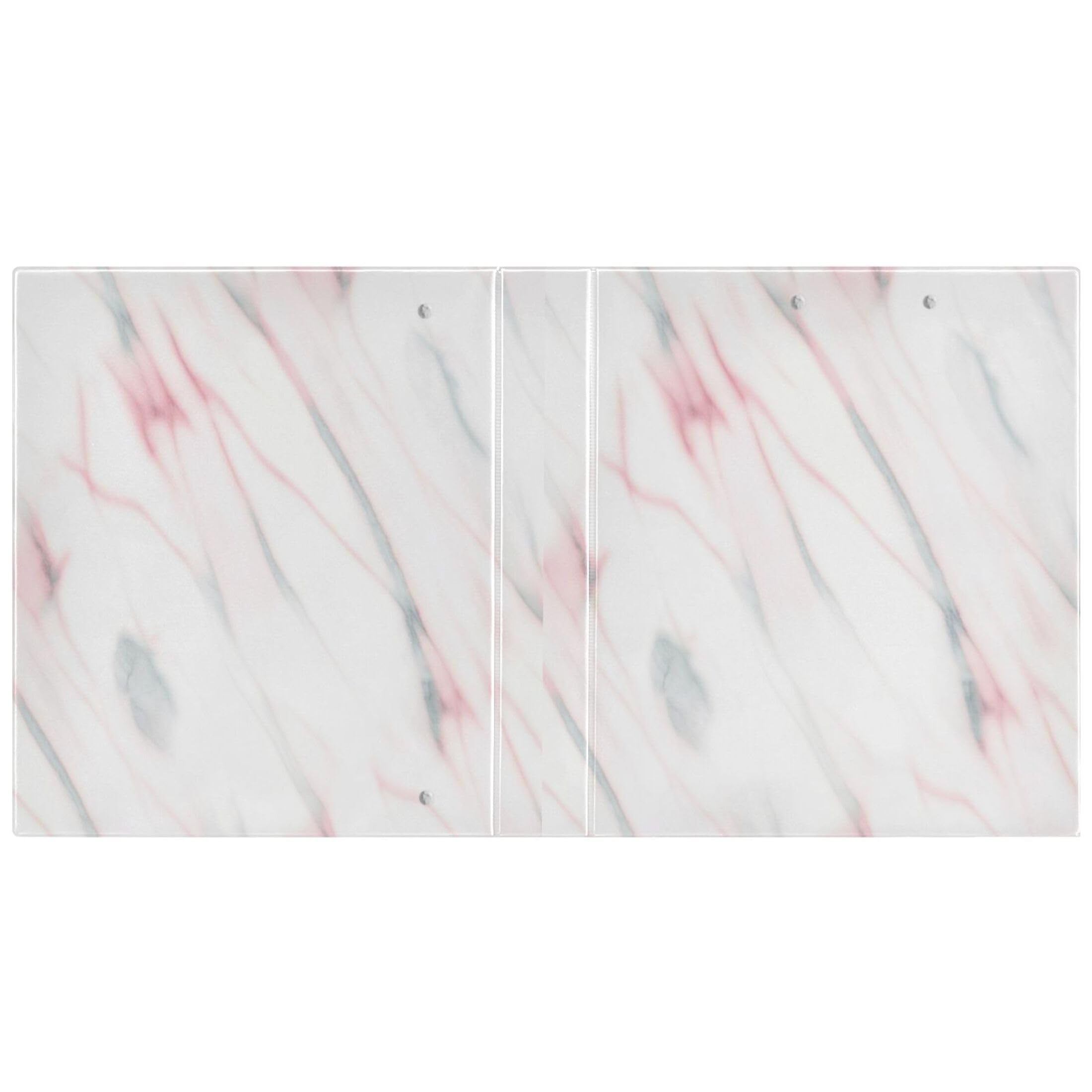 Raccoglitori personalizzati in marmo bianco rosa chiaro da 3,8 cm, 3 anelli, 200 fogli, raccoglitori ad anelli rotondi, 31,5 x 27 x 6 cm, confezione da 2