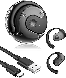 Auriculares de tradução de idioma Qaum Ai, auriculares com microfone de tradução em tempo real de 144 idiomas durante 48h, auriculares tradutor de orelha aberta bidirecionais com Bluetooth 5.4