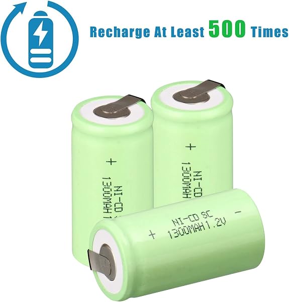 Anmas Power 8 Pack Sub C SC 1300mAh High Capacity Eco-Friendly NiCd Rechargeable Batteries with Tabs - 3